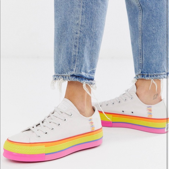 Chuck taylor all star rainbow platform low top Clearance